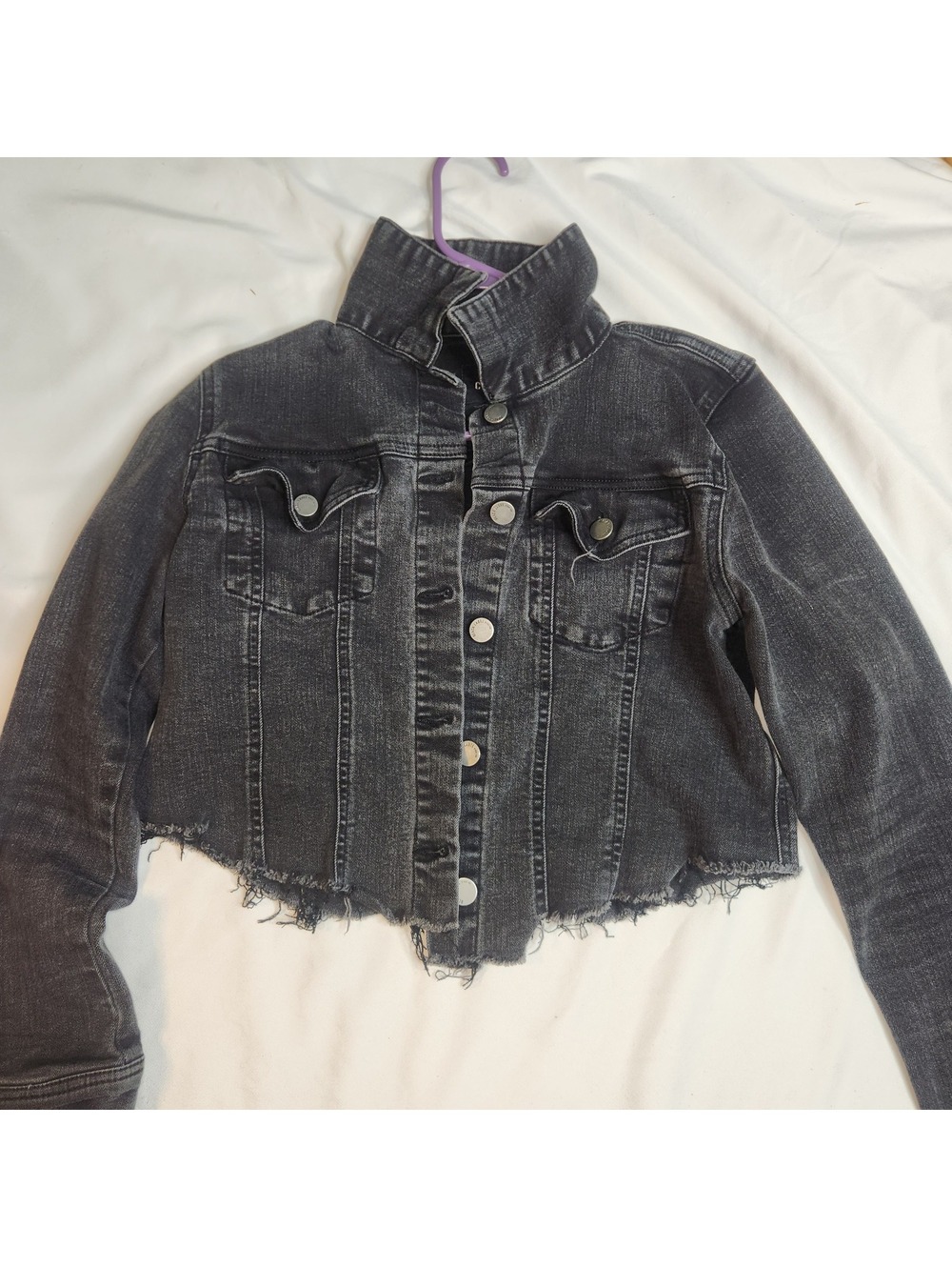C'est Toi black cropped denim jacket